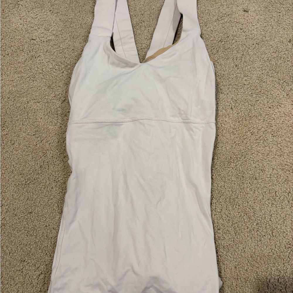 Lululemon White/cream Push your limits racer back tank size 6.